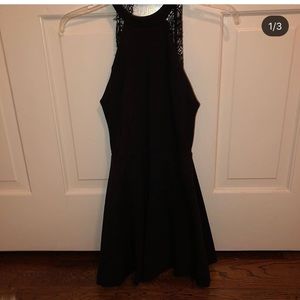 lulus black fit and flare dress